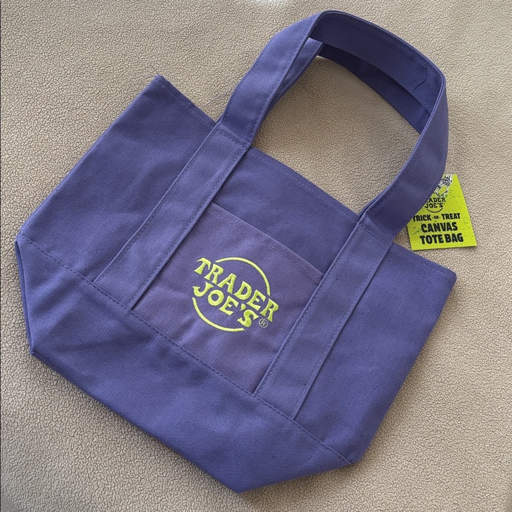 Trader Joe’s Canvas Mini Purple Tote NWT